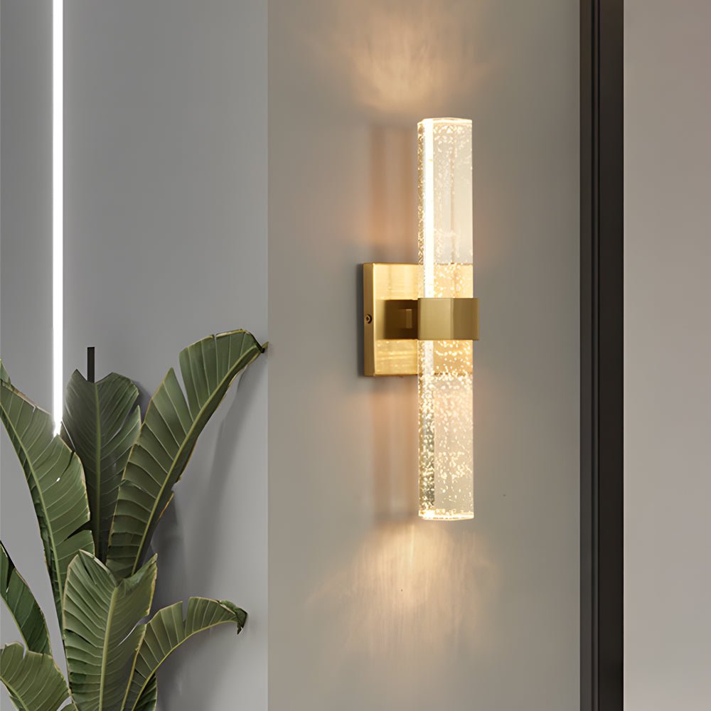 Cylinder Bubbles Crystal Shade LED Up &amp; Down Lighting Modern Wall Lamp