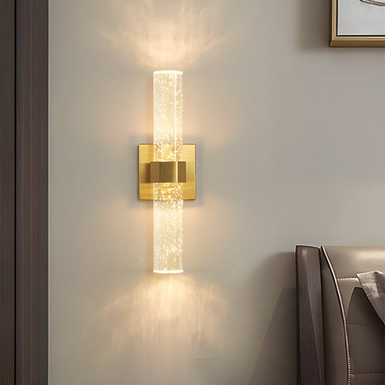 Cylinder Bubbles Crystal Shade LED Up &amp; Down Lighting Modern Wall Lamp