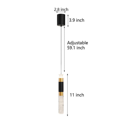 Cylinder Creative 3 Step Dimming Modern LED Pendant Light – Black &amp; Gold