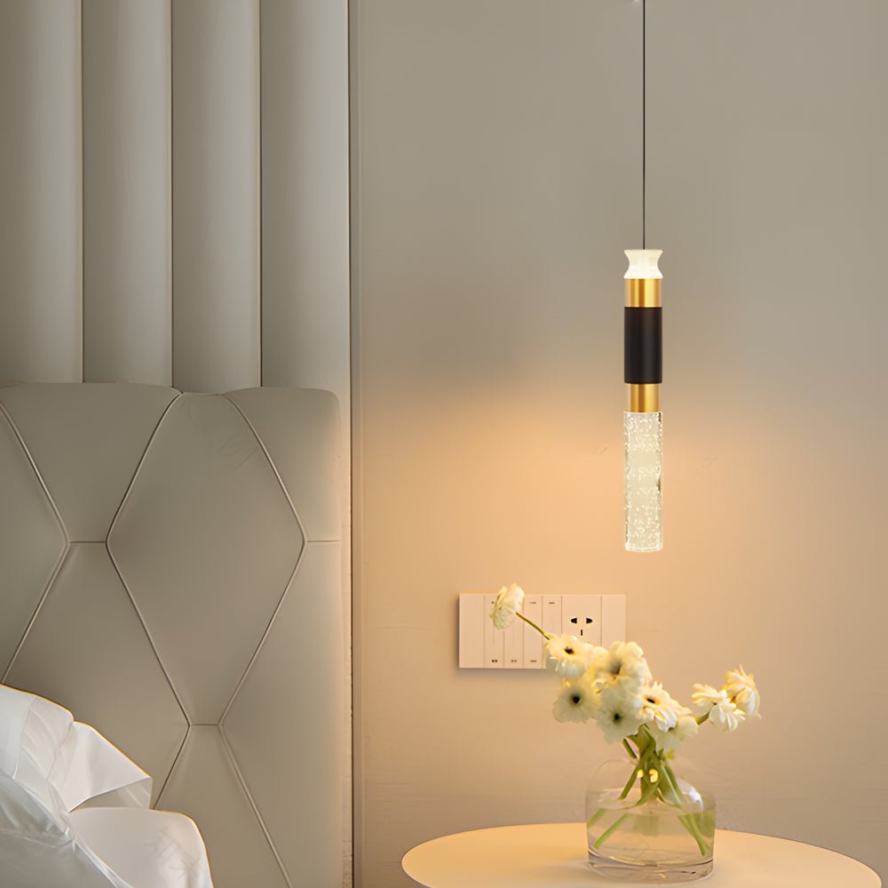 Cylinder Creative 3 Step Dimming Modern LED Pendant Light – Black &amp; Gold