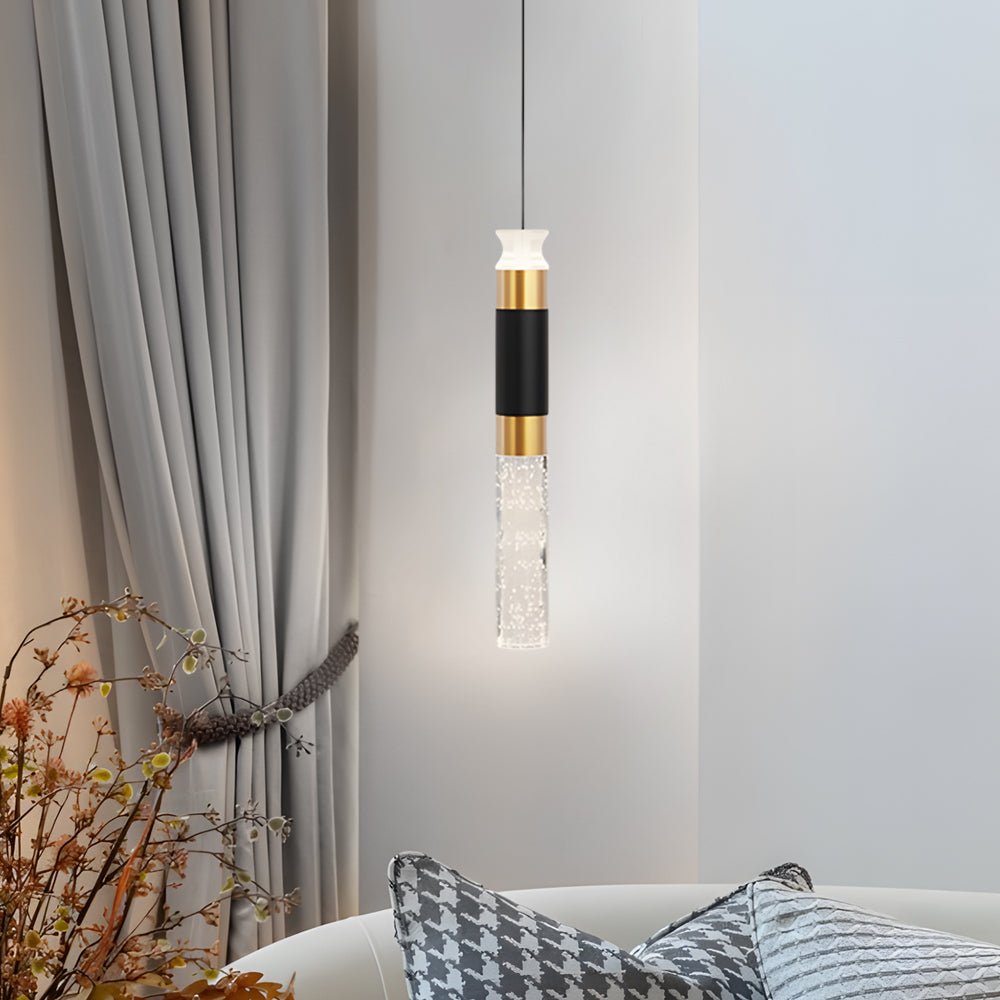 Cylinder Creative 3 Step Dimming Modern LED Pendant Light – Black &amp; Gold