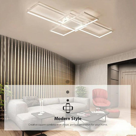 Display of Rectangles Abstract LED Flush Mount Ceiling Light