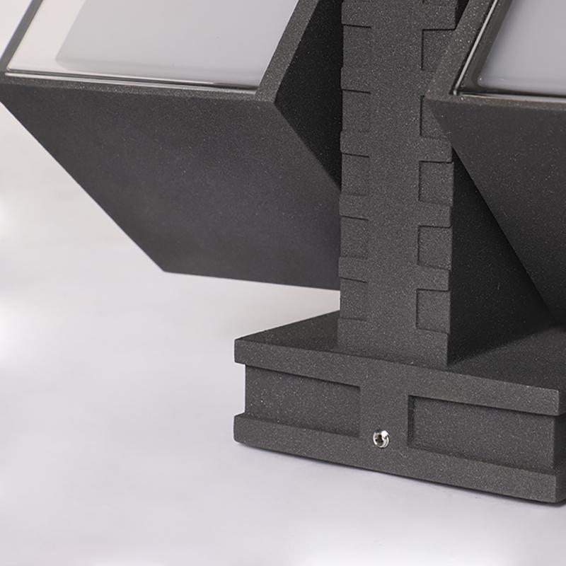 Adjustable Square LED Outdoor Wall Lights – Up &amp; Down Black Spot Lamps