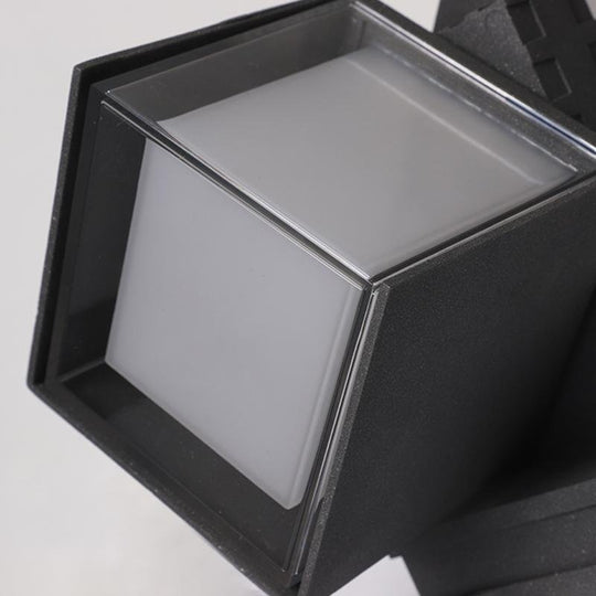 Adjustable Square LED Outdoor Wall Lights – Up &amp; Down Black Spot Lamps
