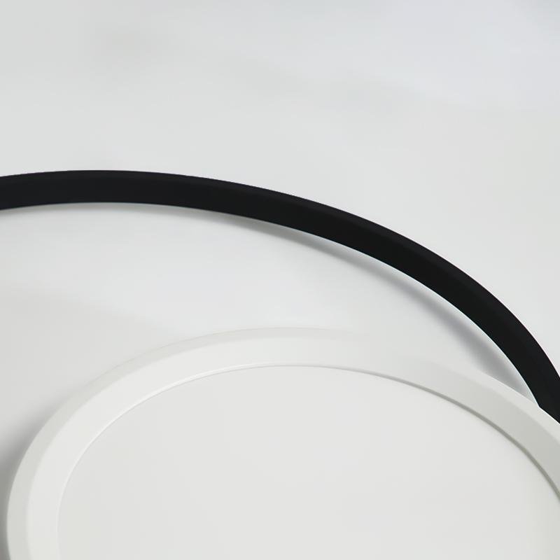 Modern Round Industrial Flush Mount White Ceiling Light