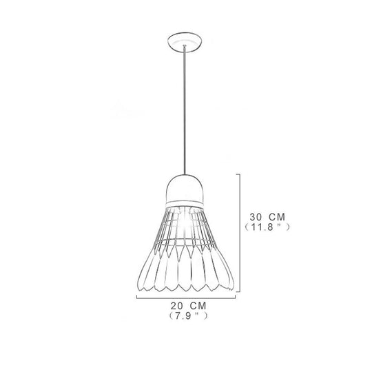1 Bulb Industrial Pendant Lamp Metal Mini Geometric Kitchen Lighting
