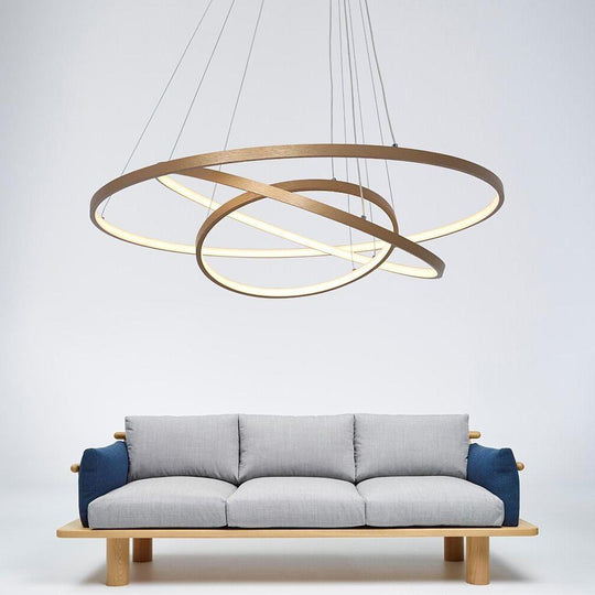 Interweaved 3 Ring Chandelier Light Dimmable Antique Chandelier