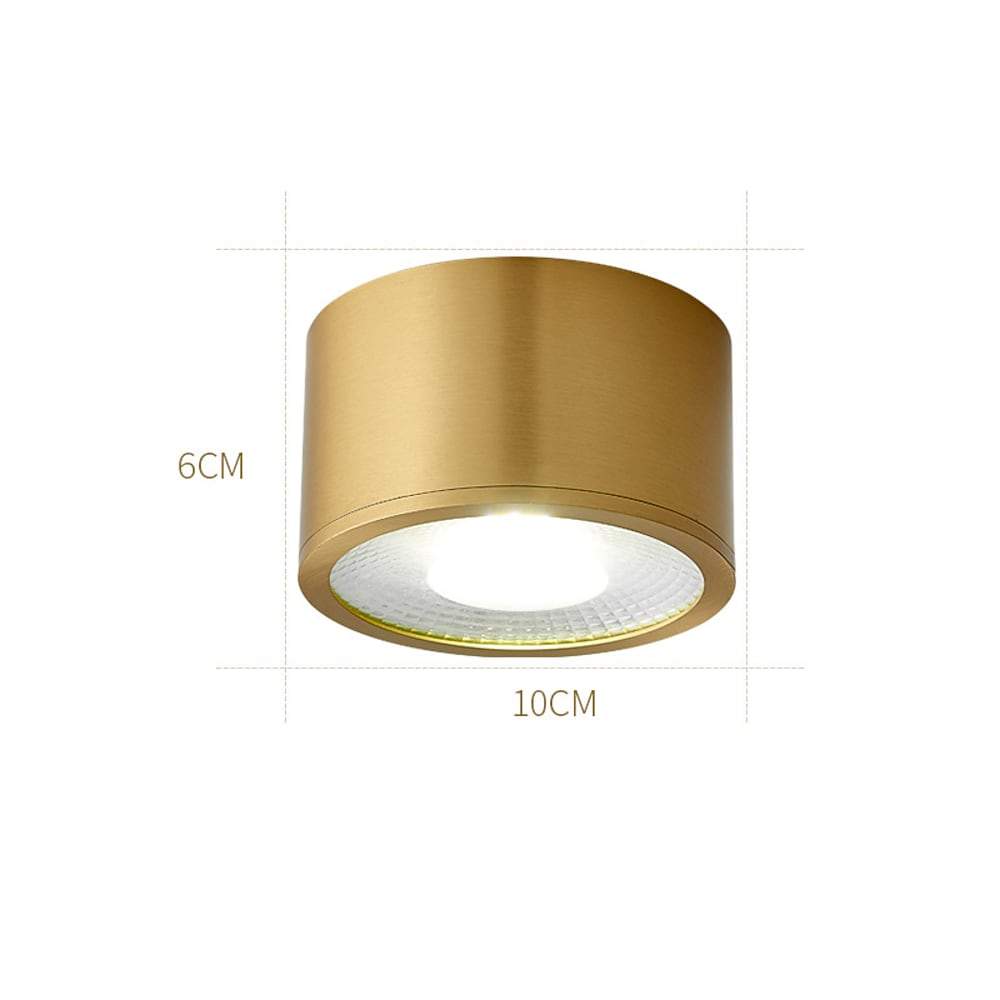Cylindrical Copper Brass LED Modern Ceiling Light