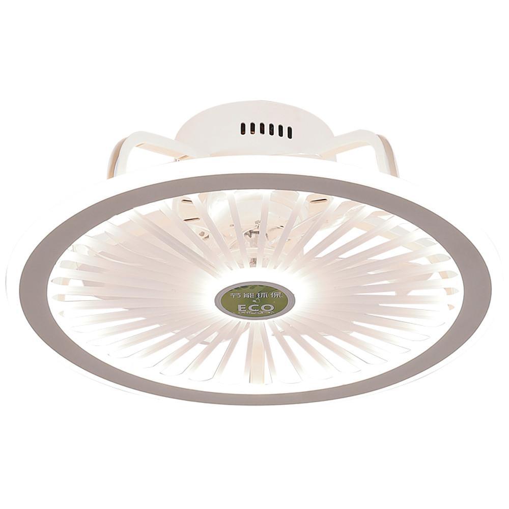 Modern Black &amp; White Bladeless Ceiling Fan with LED Light
