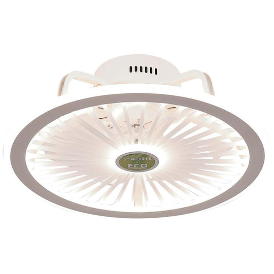 Modern Black &amp; White Bladeless Ceiling Fan with LED Light