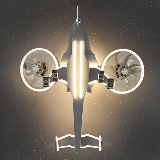 Fighter Jet Kids Ceiling Fan with Light – Full Spectrum LED &amp; Remote Control