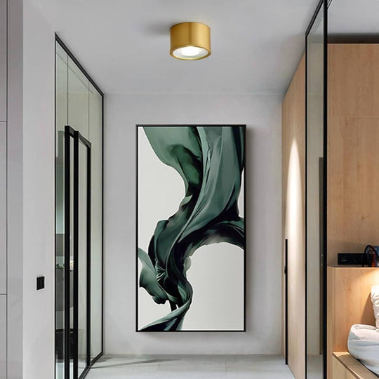 Cylindrical Copper Brass LED Modern Ceiling Light