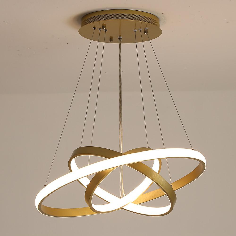 Circles Dimmable LED Adjustable Gold Contemporary Chandelier Island Light
