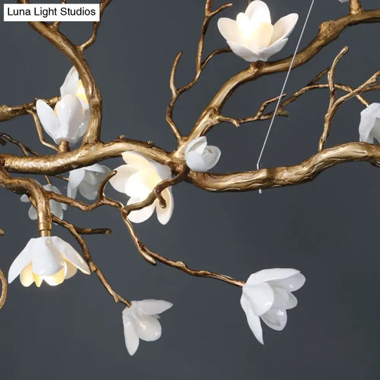 Nordic Ceramic &amp; Copper Branch Chandelier – Modern Luxury Lighting