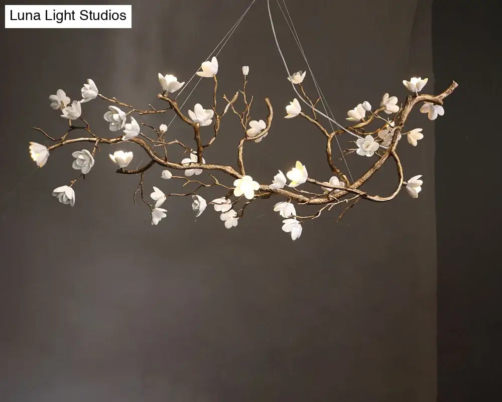 Nordic Ceramic &amp; Copper Branch Chandelier – Modern Luxury Lighting