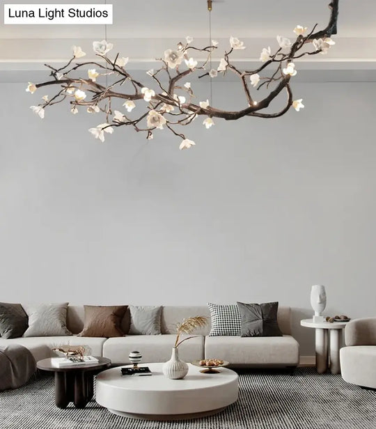 Nordic Ceramic &amp; Copper Branch Chandelier – Modern Luxury Lighting