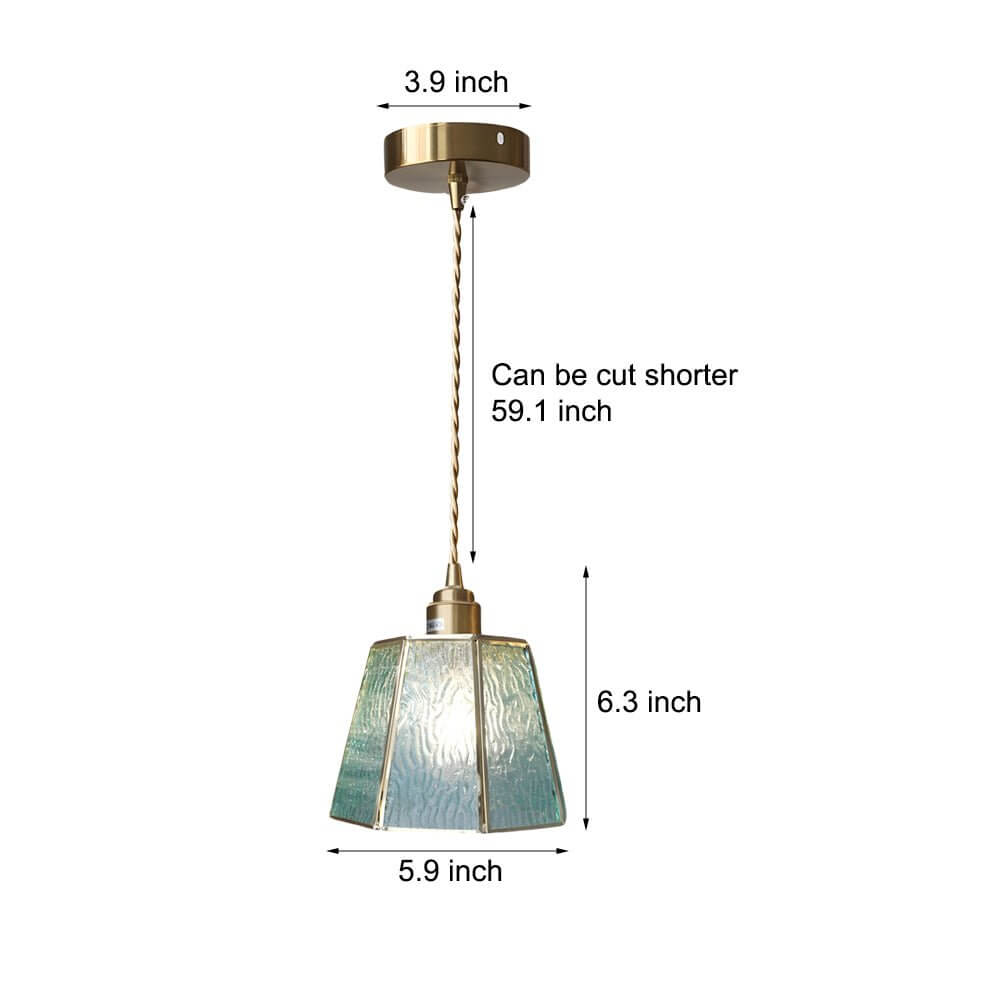 Brass and Glass Polygonal 4W LED Pendant Light