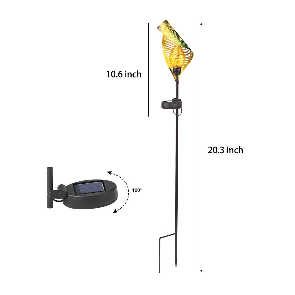 Elegant Curled Leaf Solar Powered Waterproof LED Lawn Light