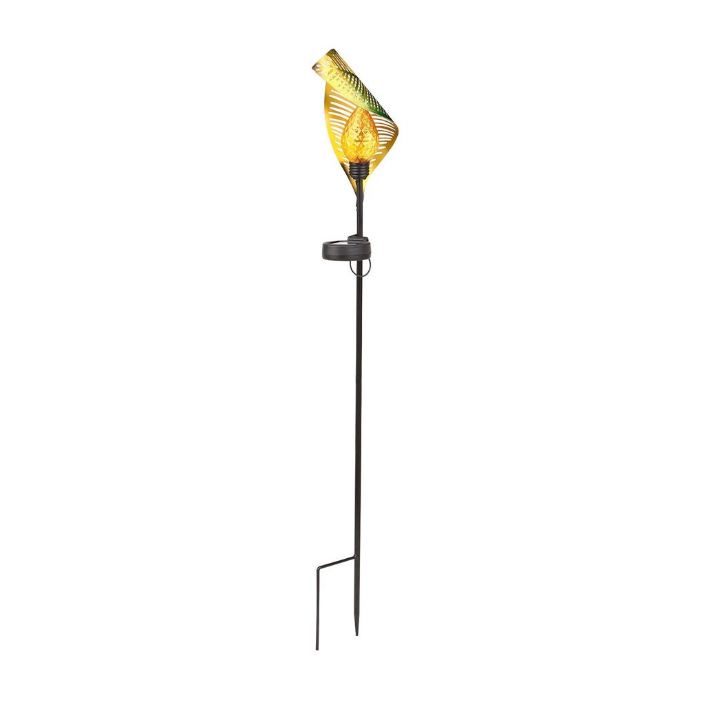 Elegant Curled Leaf Solar Powered Waterproof LED Lawn Light