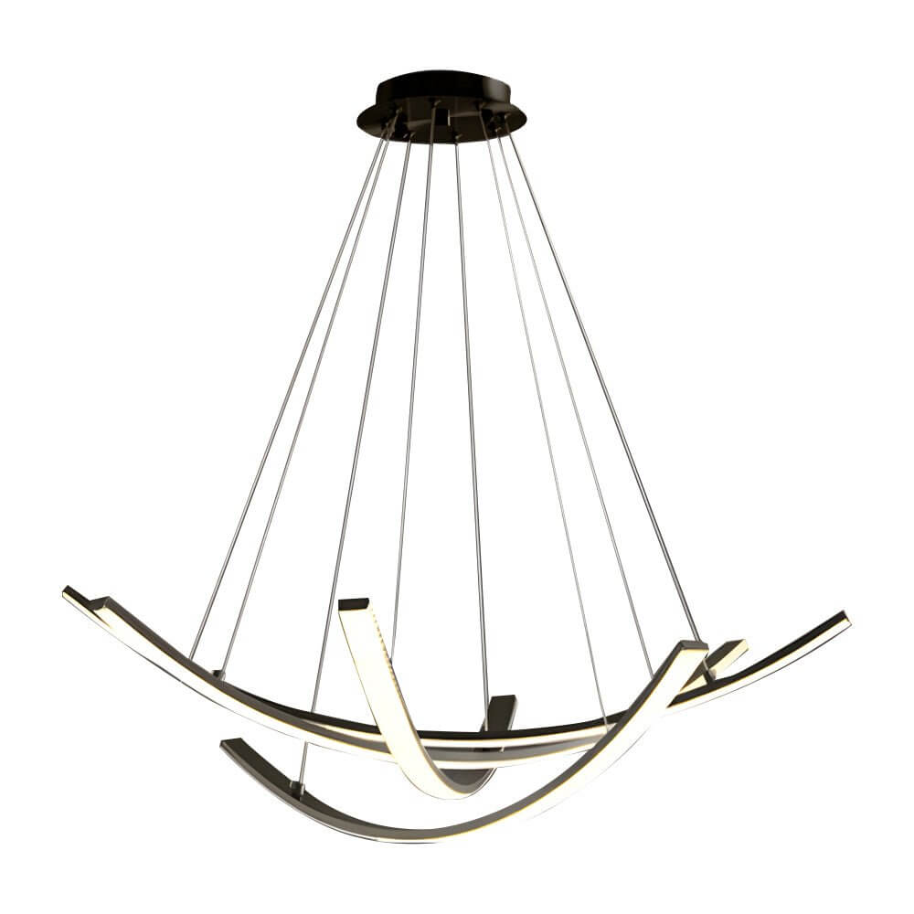 Curved Copper Strip Full-Spectrum LED Pendant Light