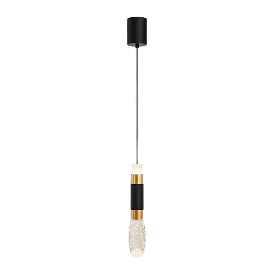 Elongated Cylindrical Aluminum 3 Step Dimming Modern LED Pendant Light – Black &amp; Gold