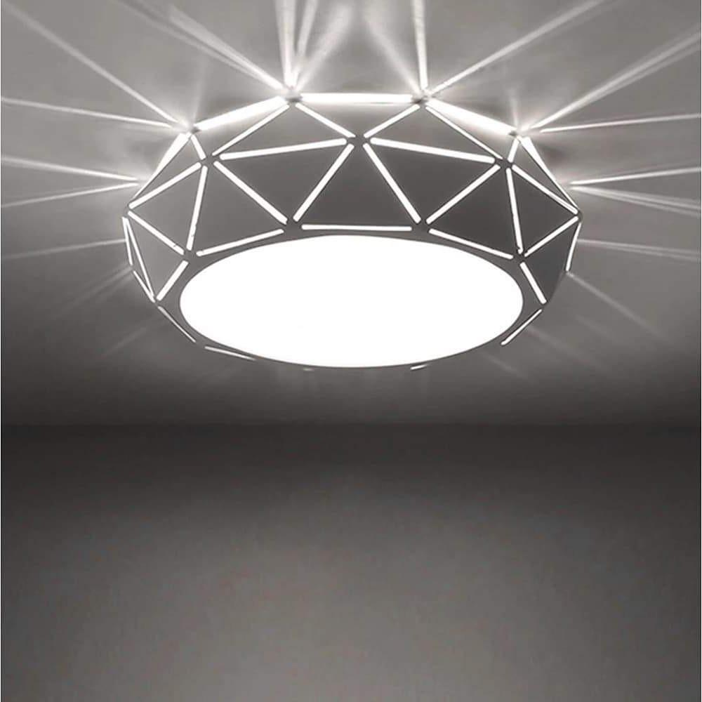 Geometric Drum Shaped LED Modern Flush Mount Ceiling Light