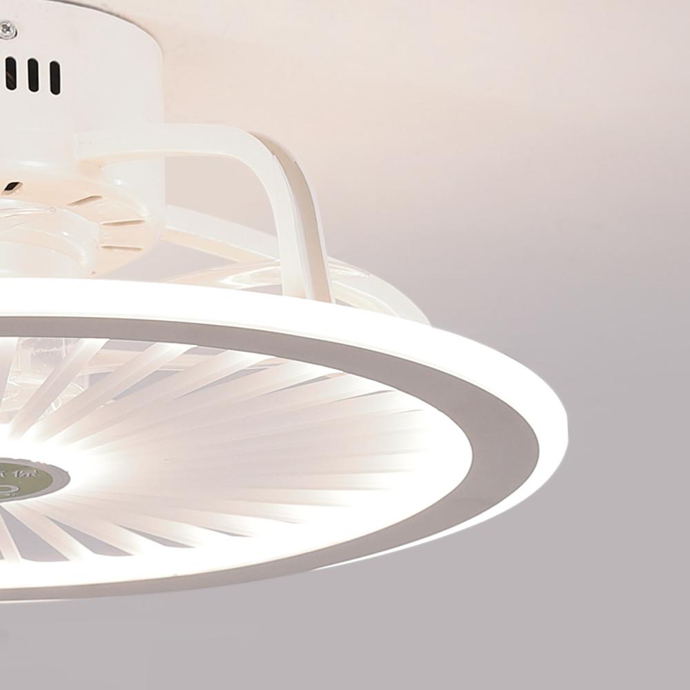 Modern Black &amp; White Bladeless Ceiling Fan with LED Light