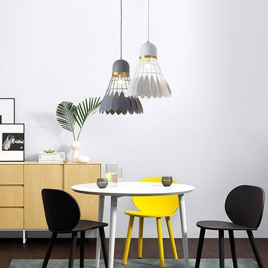 1 Bulb Industrial Pendant Lamp Metal Mini Geometric Kitchen Lighting
