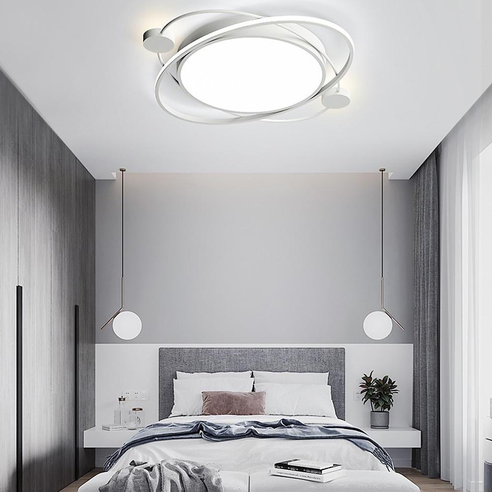 LED Geometric Shapes Circle Dimmable Flush Mount Light with Remote Control
