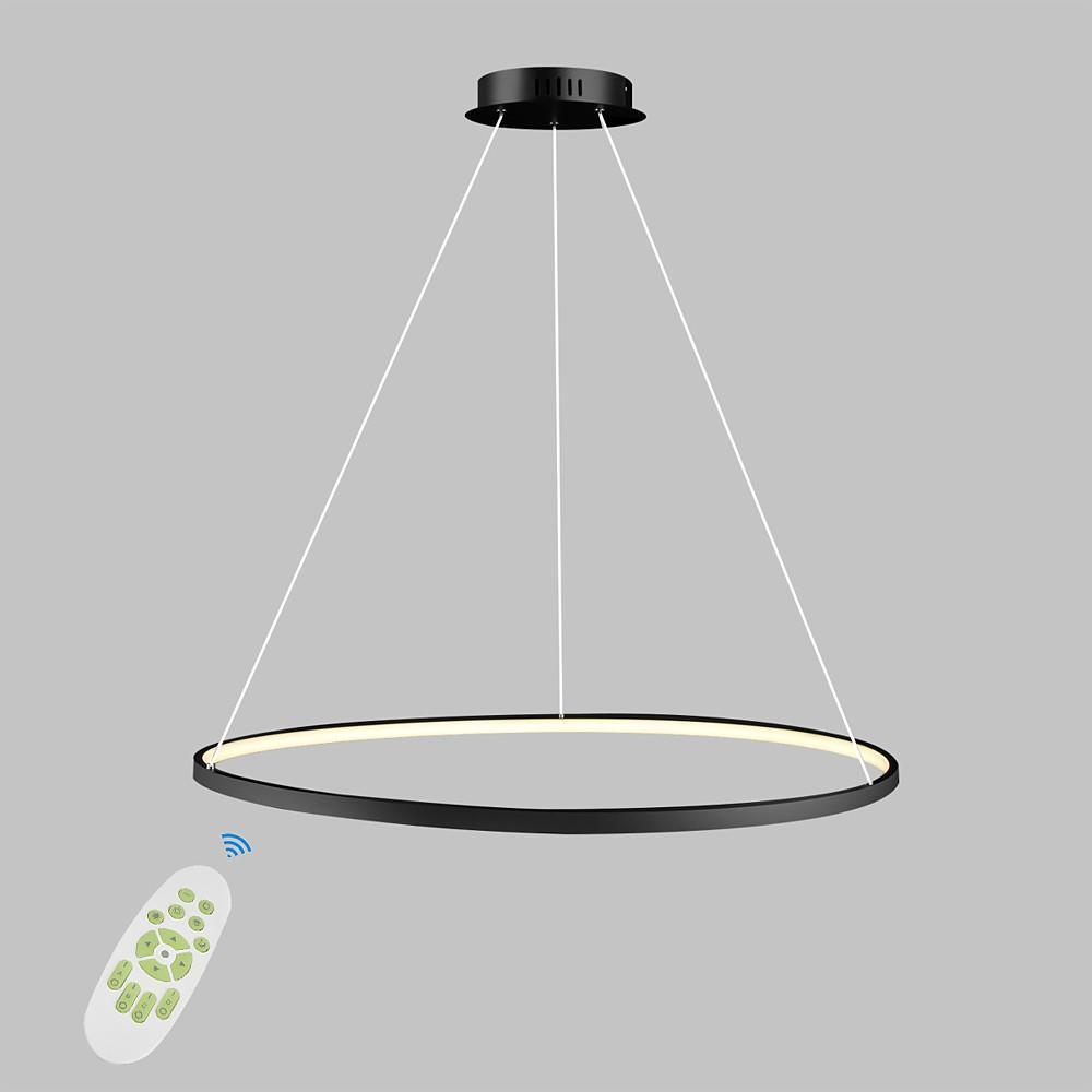 Round Geometric 30 W Single-Ring Integrated LED Pendant – Modern &amp; Dimmable