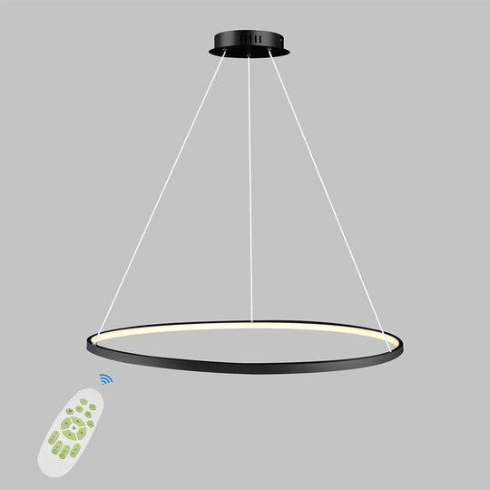 Round Geometric 30 W Single-Ring Integrated LED Pendant – Modern &amp; Dimmable