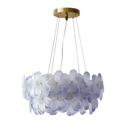French Glass Flower Round Chandelier – 6 or 8 Lights