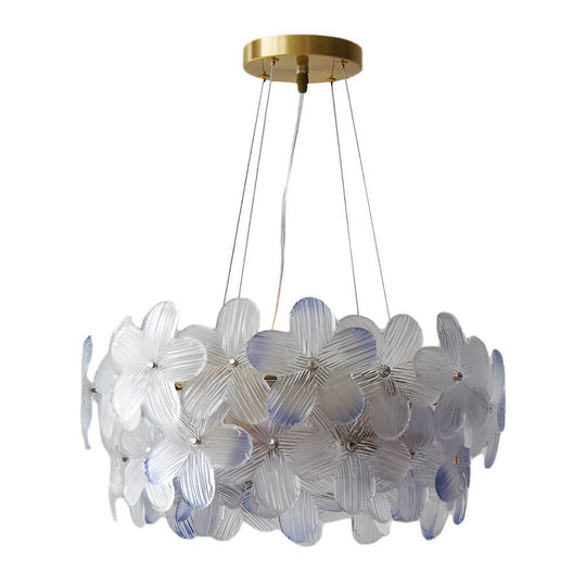 French Glass Flower Round Chandelier – 6 or 8 Lights