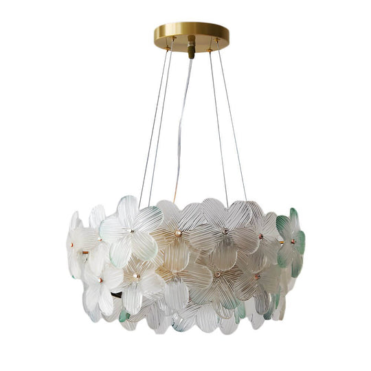 French Glass Flower Round Chandelier – 6 or 8 Lights