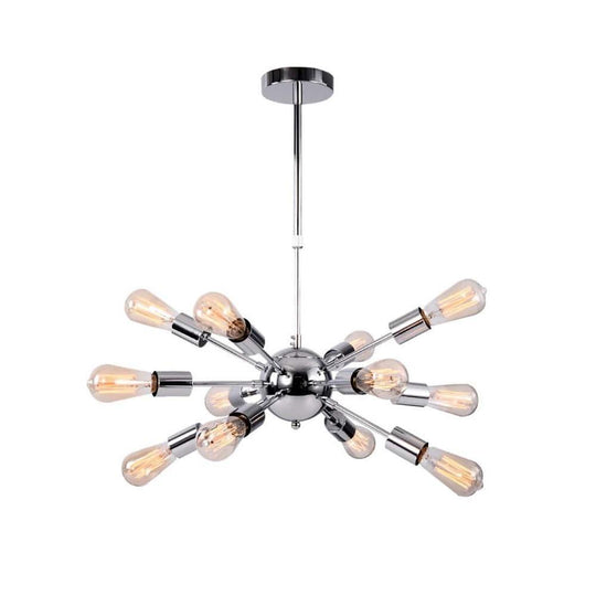 Modern Silver Sputnik Chandelier Dining Room &amp; Kitchen Chandelier with 12 Bulbs
