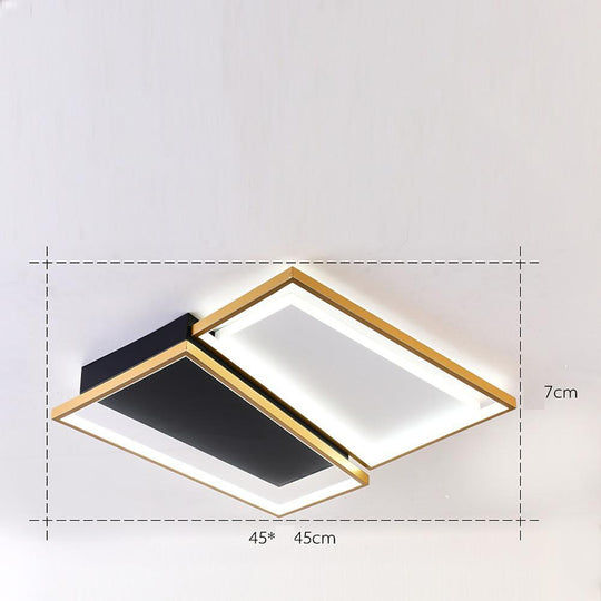 Rectangle &amp; Round LED Modern Flush Mount Ceiling Light