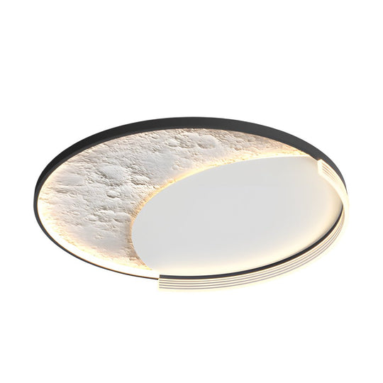 Geometric Simple Lunar Texture 3 Step Dimming LED Modern Ceiling Lamp