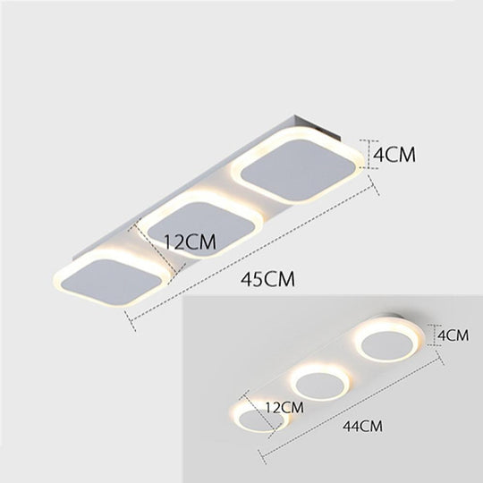 Combination Square Linear LED Flush Mount Ceiling Light
