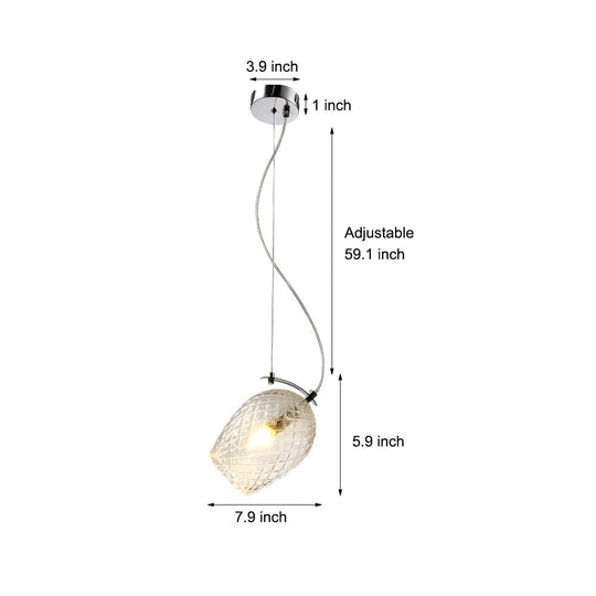 Glass Cup Flower Bud Minimalist Height Adjustable Nordic Pendant Lights