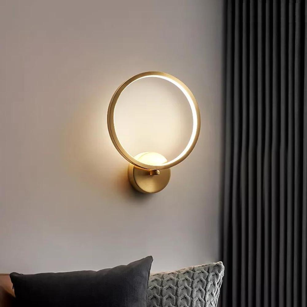 Three-Light Modern Copper LED Flush Mount Ceiling Light