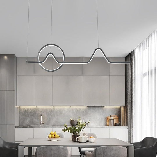 Minimalist Waves &amp; Circles Design Modern LED Pendant Light