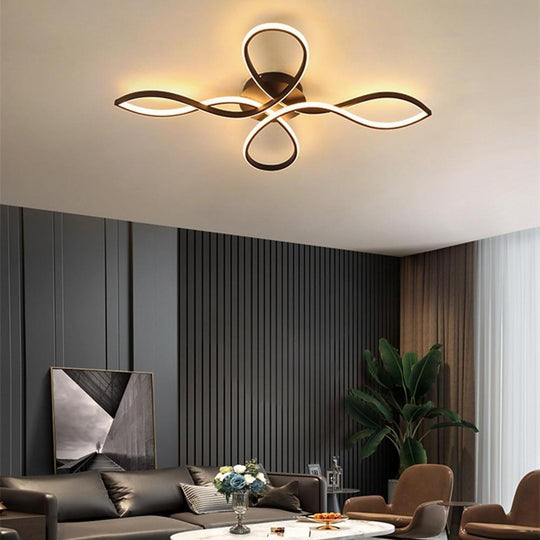 Wave Flower Shaped Dimmable LED Flush Mount Ceiling Light