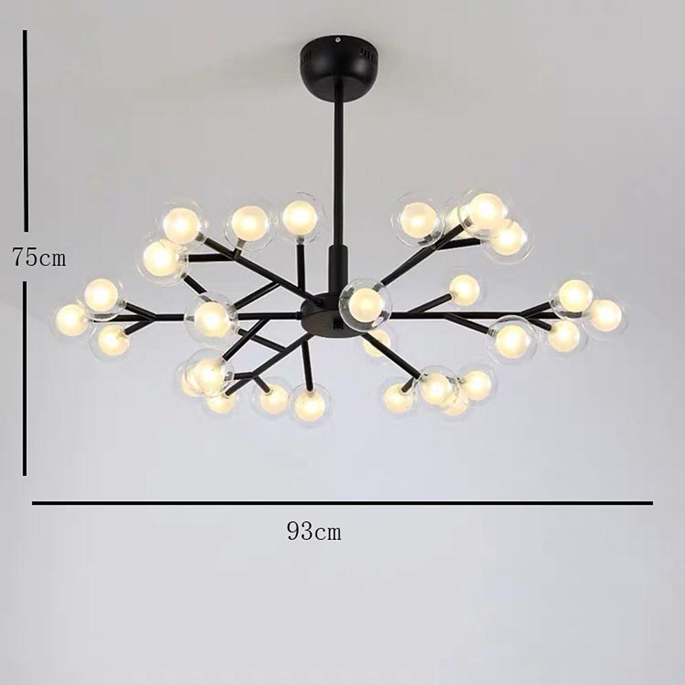 Novelty 30-Light Glass Orb Bubble LED Sputnik Sphere Chandelier – 33" Wide