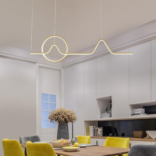 Minimalist Waves &amp; Circles Design Modern LED Pendant Light