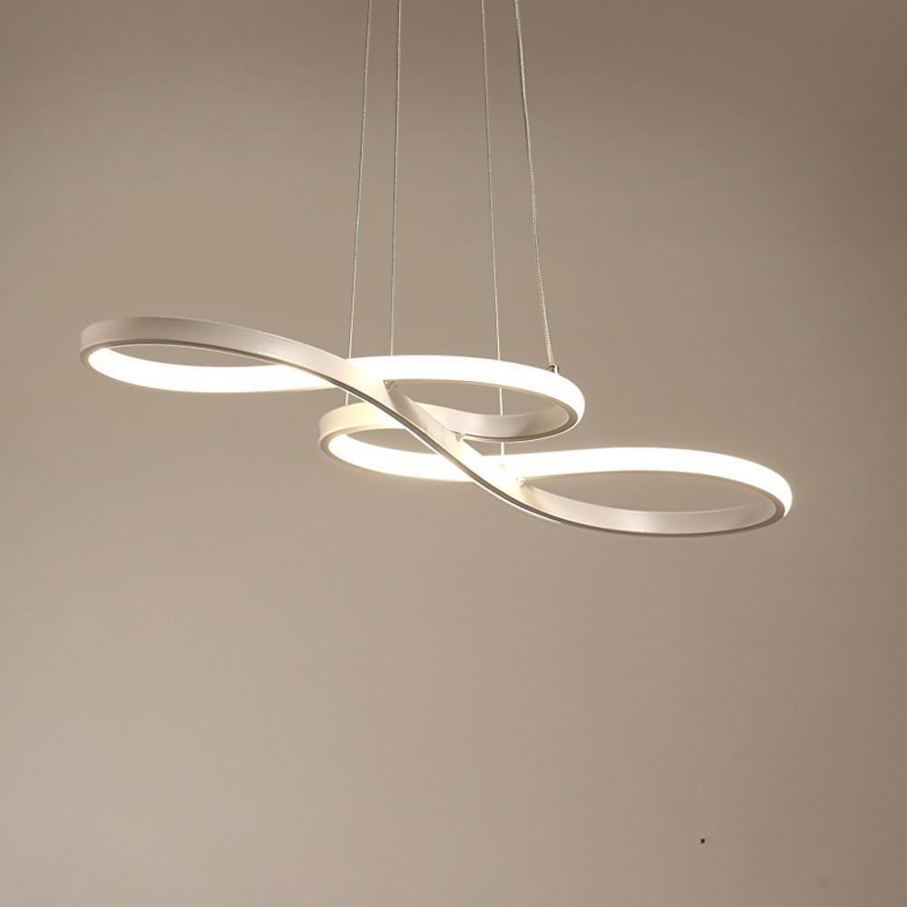 Geometric Wave Semi-Flush Chandelier – Metal &amp; Silica Gel
