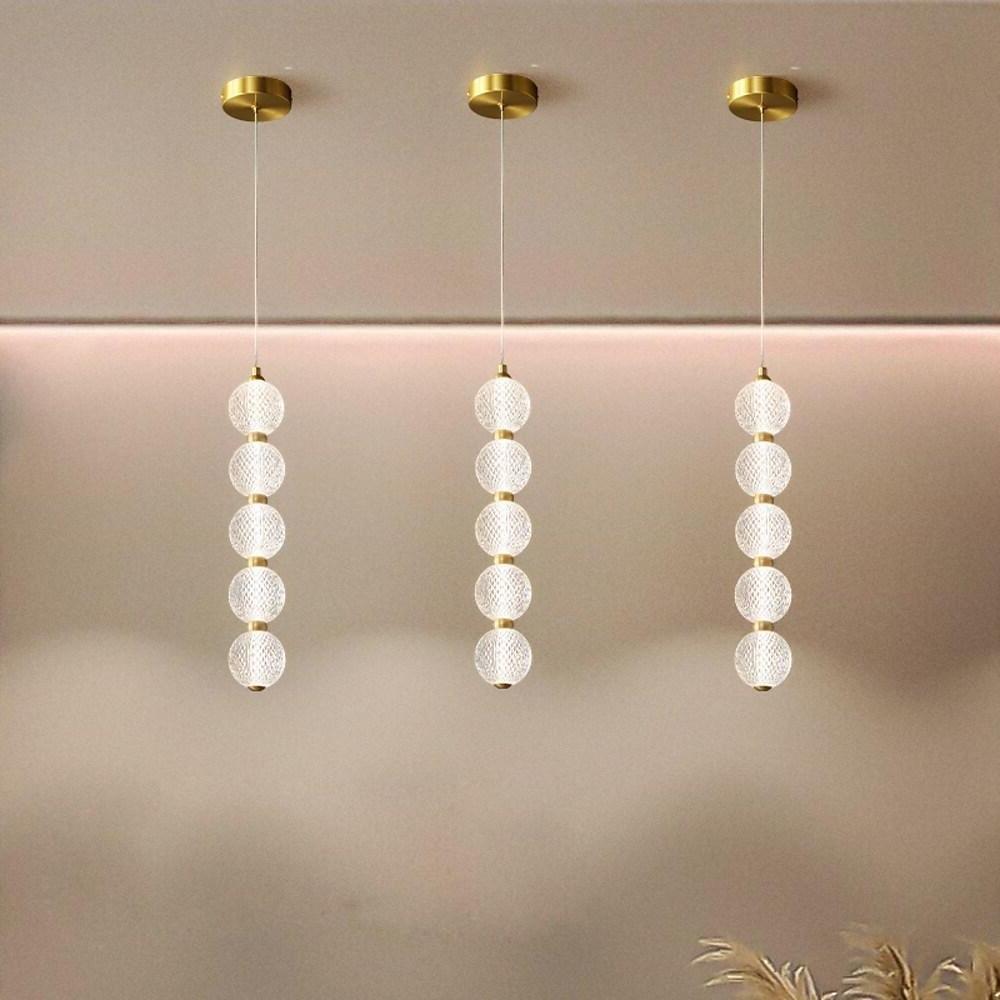3 Globe Acrylic Copper Pendant Light