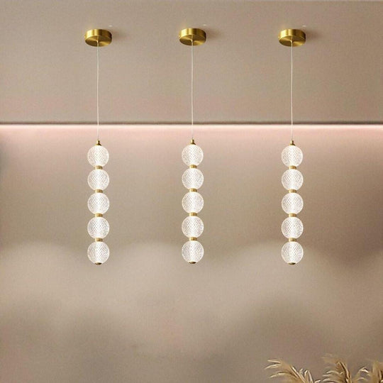 3 Globe Acrylic Copper Pendant Light