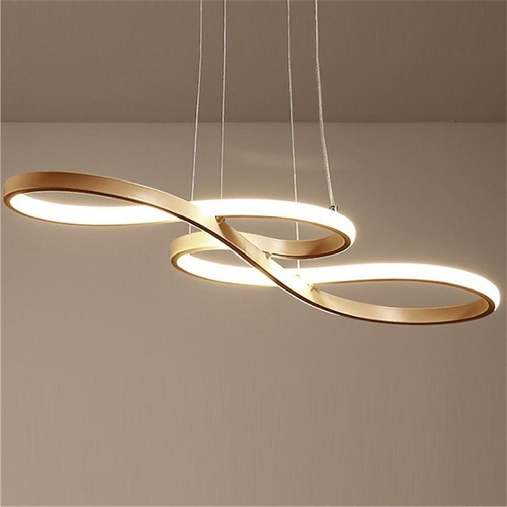 Geometric Wave Semi-Flush Chandelier – Metal &amp; Silica Gel