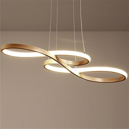 Geometric Wave Semi-Flush Chandelier – Metal &amp; Silica Gel