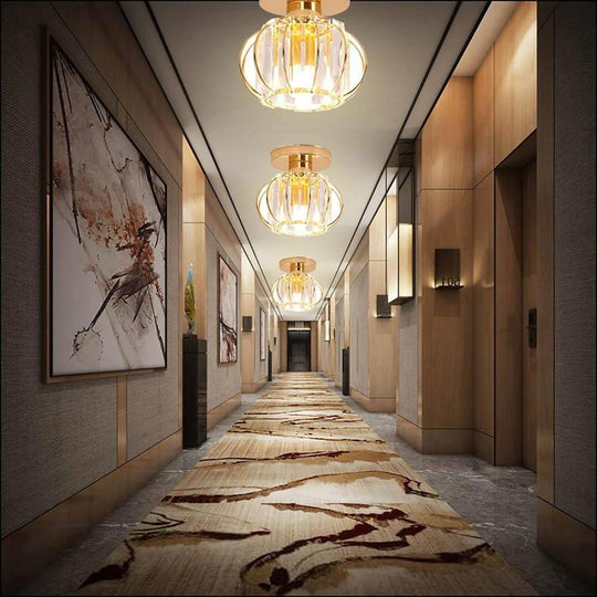Multiple Oval LED Flush Mount Ceiling Light – Crystal &amp; Metal